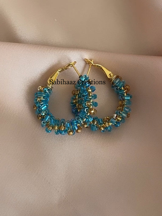 Blue Hoop Earrings 🩵