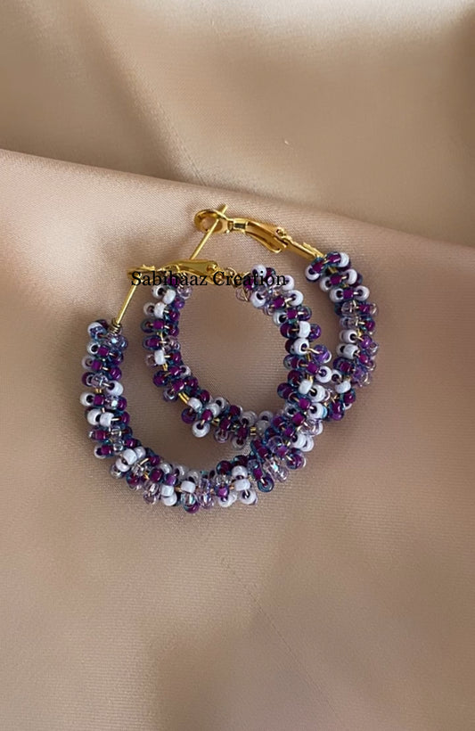 Purple Hoop Earrings 💜