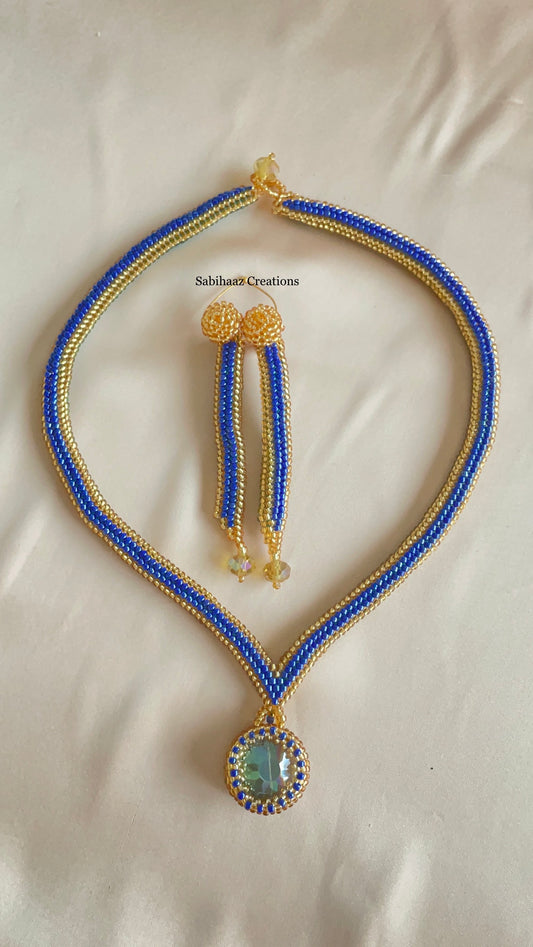 Twofold 💙💚 Necklace & Earrings
