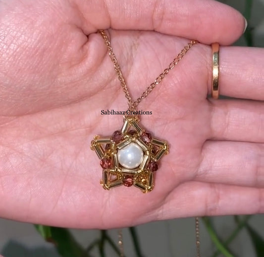 Star Pearl Double Sided Pendant